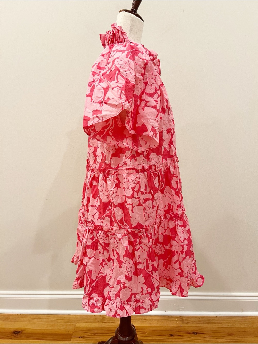 Tuckernuck Hyacinth House Thea Dress Medium Pink Floral Mini Tiered Cottage - Picture 6 of 13